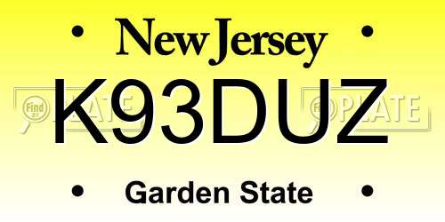 K93DUZ New Jersey License Plate