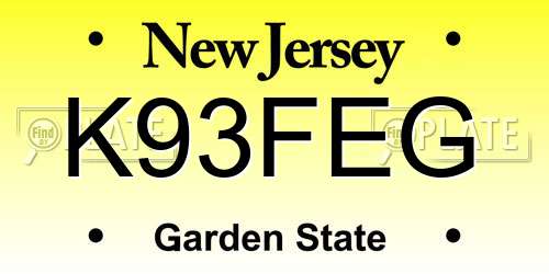 K93FEG New Jersey License Plate