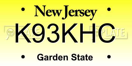 K93KHC New Jersey License Plate