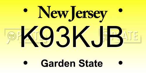 K93KJB New Jersey License Plate