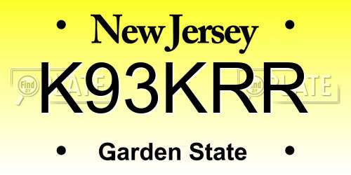 K93KRR New Jersey License Plate