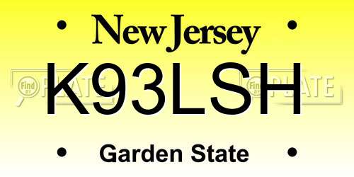 K93LSH New Jersey License Plate