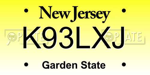 K93LXJ New Jersey License Plate