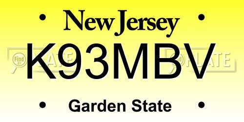 K93MBV New Jersey License Plate