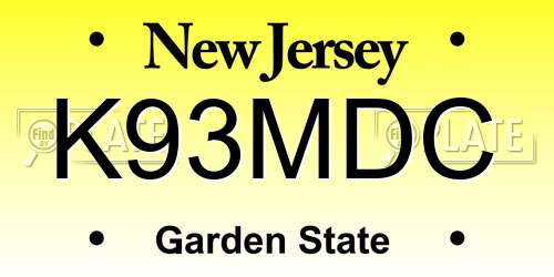 K93MDC New Jersey License Plate