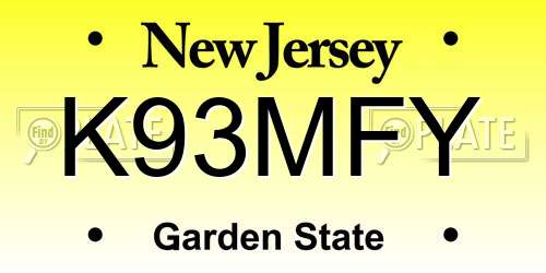 K93MFY New Jersey License Plate