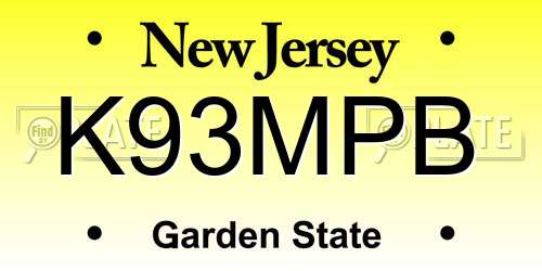 K93MPB New Jersey License Plate