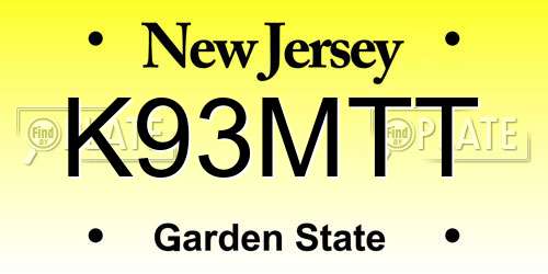 K93MTT New Jersey License Plate
