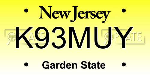 K93MUY New Jersey License Plate