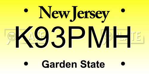 K93PMH New Jersey License Plate