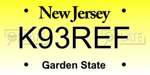 K93REF New Jersey License Plate