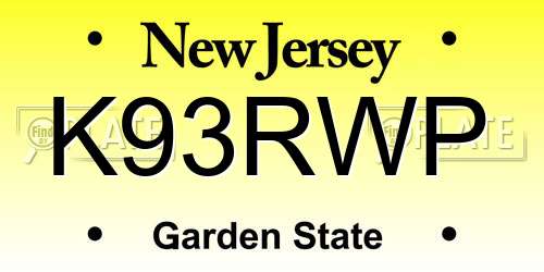 K93RWP New Jersey License Plate