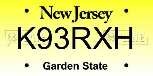K93RXH New Jersey License Plate