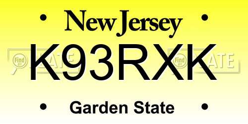 K93RXK New Jersey License Plate