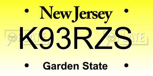 K93RZS New Jersey License Plate