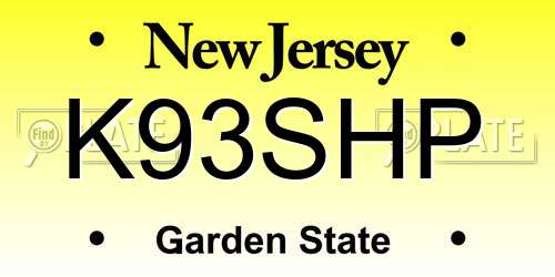 K93SHP New Jersey License Plate
