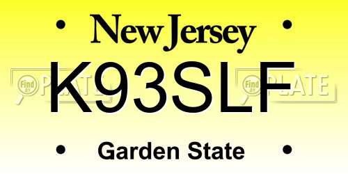 K93SLF New Jersey License Plate