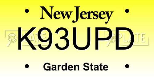 K93UPD New Jersey License Plate