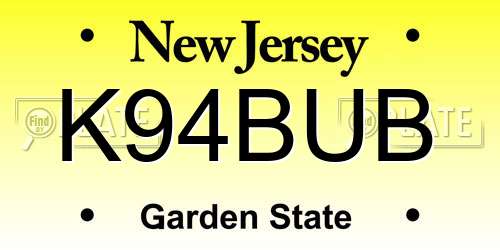 K94BUB New Jersey License Plate