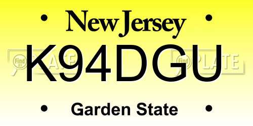 K94DGU New Jersey License Plate