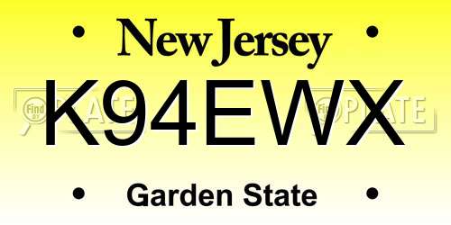 K94EWX New Jersey License Plate
