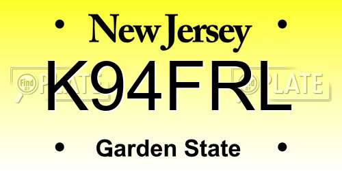 K94FRL New Jersey License Plate