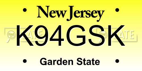K94GSK New Jersey License Plate