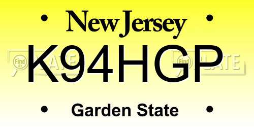 K94HGP New Jersey License Plate
