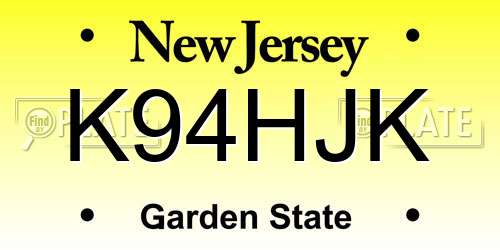 K94HJK New Jersey License Plate