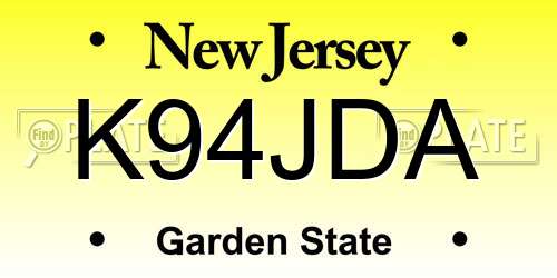 K94JDA New Jersey License Plate