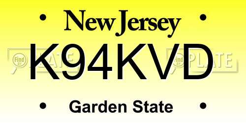 K94KVD New Jersey License Plate
