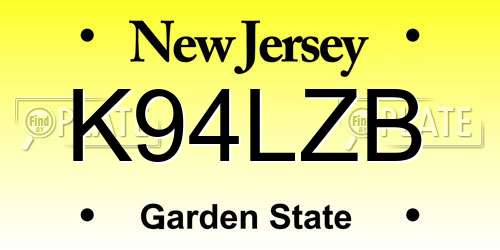 K94LZB New Jersey License Plate