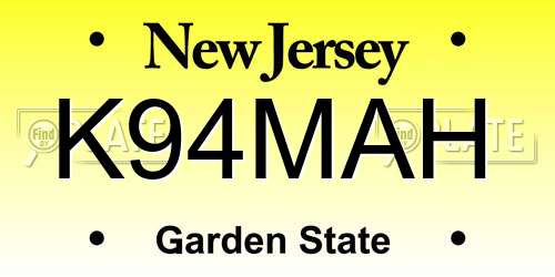 K94MAH New Jersey License Plate