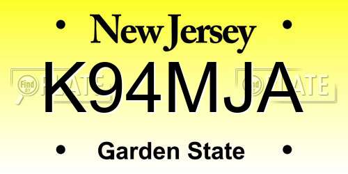 K94MJA New Jersey License Plate