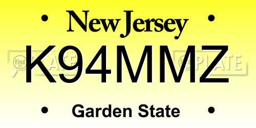 K94MMZ New Jersey License Plate