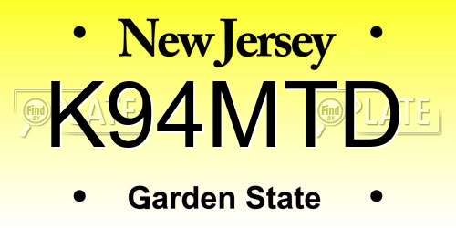 K94MTD New Jersey License Plate