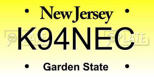 K94NEC New Jersey License Plate