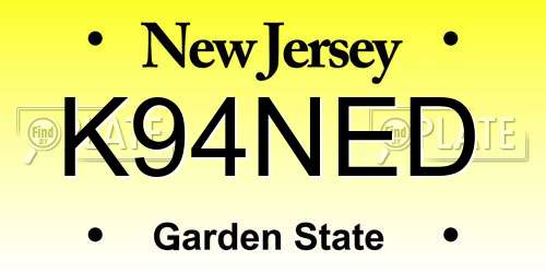 K94NED New Jersey License Plate