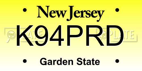 K94PRD New Jersey License Plate