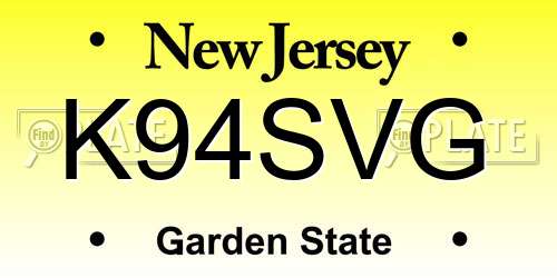 K94SVG New Jersey License Plate