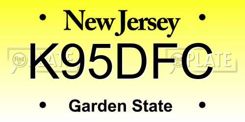K95DFC New Jersey License Plate