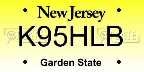 K95HLB New Jersey License Plate