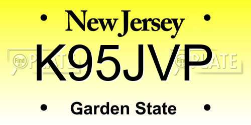 K95JVP New Jersey License Plate