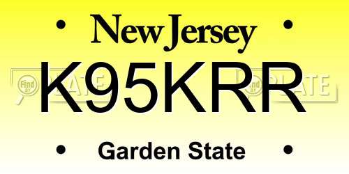 K95KRR New Jersey License Plate