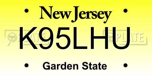 K95LHU New Jersey License Plate