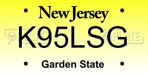 K95LSG New Jersey License Plate