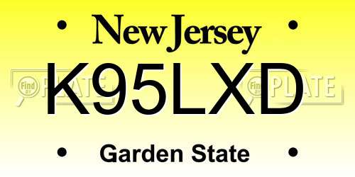 K95LXD New Jersey License Plate