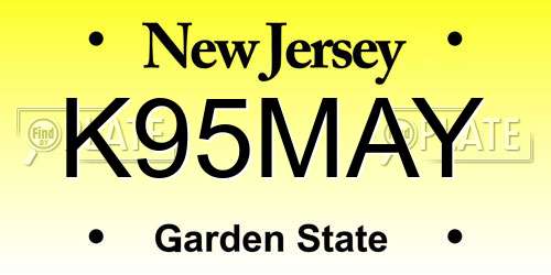 K95MAY New Jersey License Plate