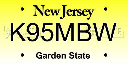 K95MBW New Jersey License Plate