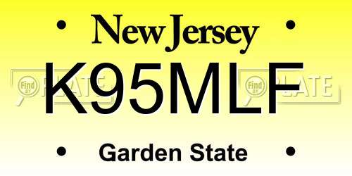 K95MLF New Jersey License Plate